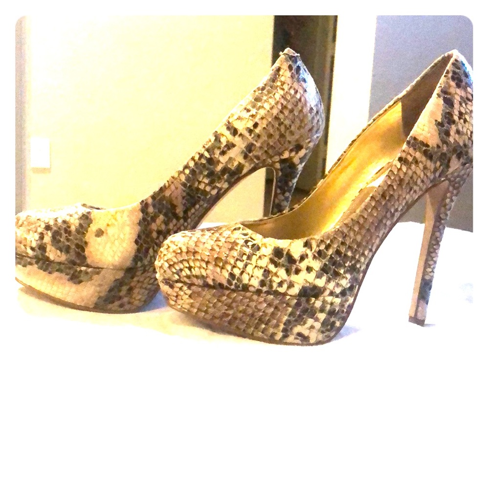 Snake print heels